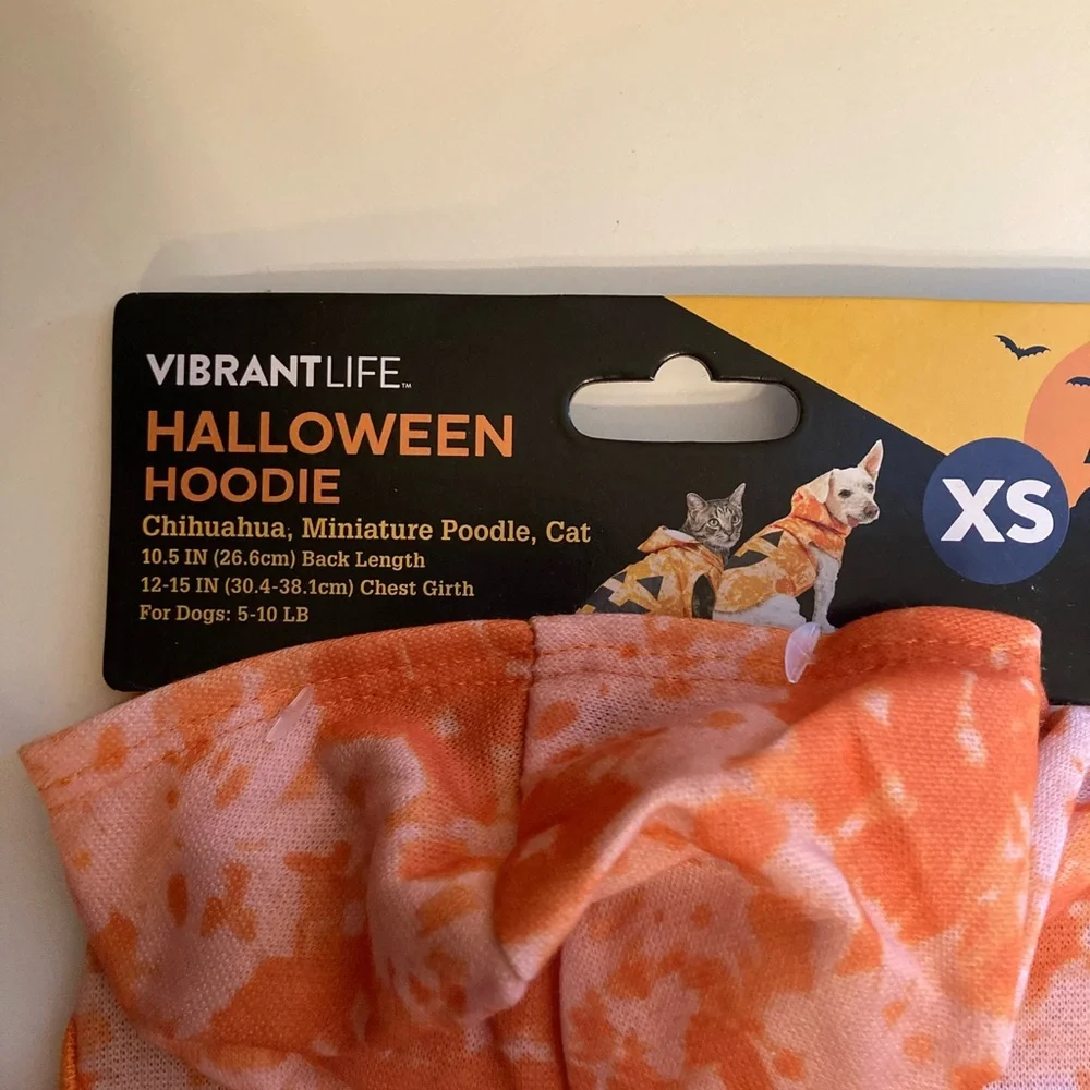 Dog Halloween Pumpkin costume hoodie XS